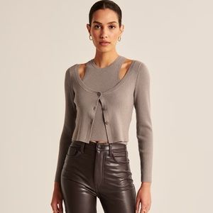 ABERCROMBIE Brown Scuba Sweater & Tank Set | Size XS